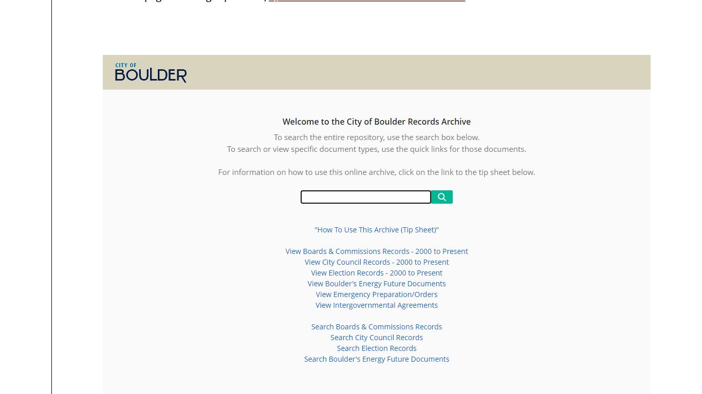 Records Archive | City of Boulder